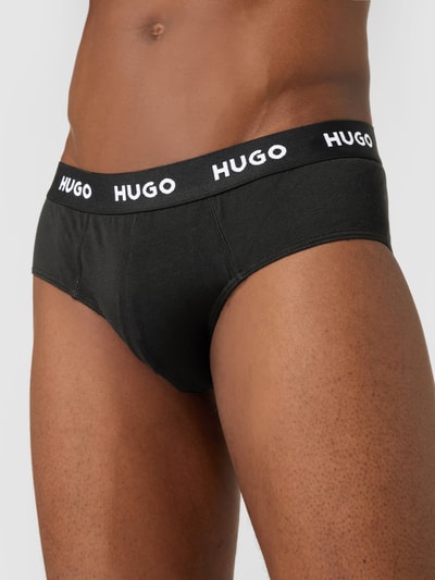 HUGO Slip mit Label-Schriftzug im 3er-Pack Black 3