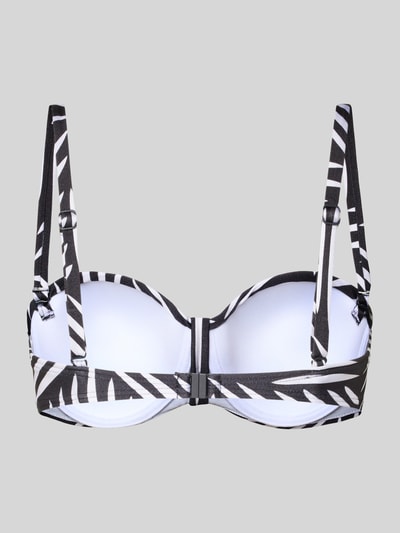 Produktfoto, PLUS SIZE Bikini-Oberteil mit Bügel Modell 'Liv' von LASCANA, schwarz-weißes Muster, vorgeformte Cups, Stretch-Material, Vorderansicht
