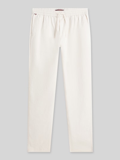 Tommy Hilfiger Tapered chino van linnenmix met trekkoord model 'HARLEM' Offwhite - 2