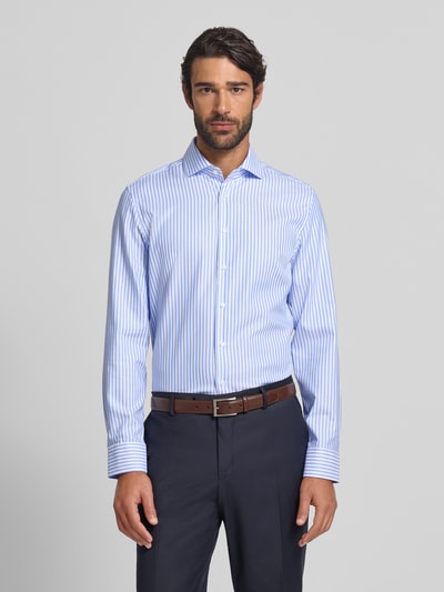 SEIDENSTICKER Koszula biznesowa o kroju slim fit z kołnierzykiem typu kent Błękitny 4