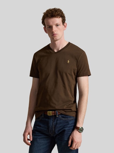 Polo Ralph Lauren męski t-shirt o kroju regular fit z czystej bawełny Średniobrązowy 4