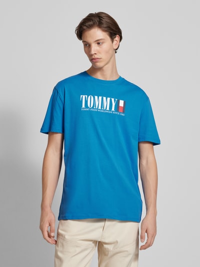 Tommy Jeans T-shirt met labelprint Blauw - 4