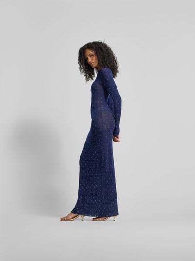 Rabanne Maxikleid in semitransparentem Design Blau 1