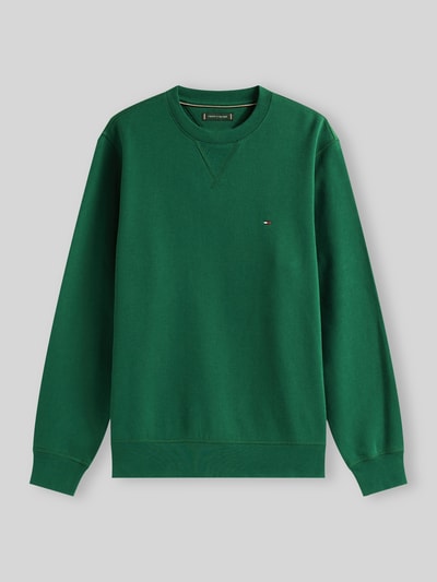 Tommy Hilfiger Regular Fit Sweatshirt aus reiner Baumwolle mit Logo-Stitching Dunkelgruen 2