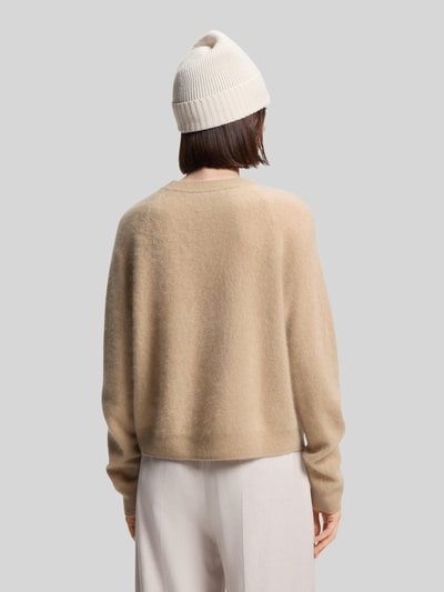 BOSS Sweter z dzianiny o kroju relaxed fit z mieszanki żywej wełny i kaszmiru model ‘FEDDY’ Beżowy 5