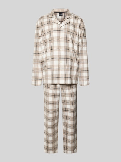 BOSS Regular fit pyjama van katoenmix, model 'HOLIDAY' Offwhite - 1