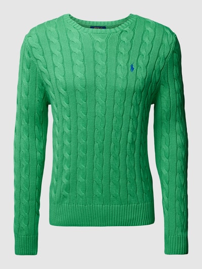 Polo Ralph Lauren Gebreide pullover met logopatch en kabelpatroon Groen - 2