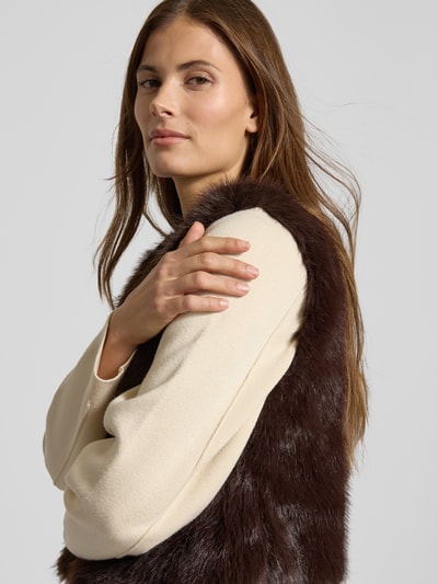 Zero Gilet van imitatiebont Middenbruin - 3