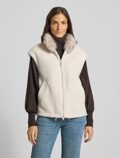 Marc Cain Weste mit Kunstfellbesatz Sand 4