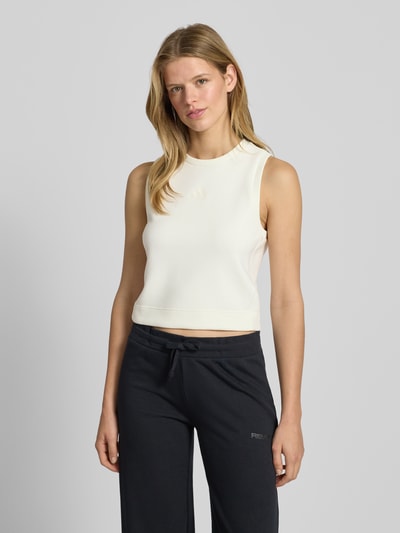 adidas Sportswear Top mit Label-Print und Rundhalsausschnitt Offwhite 4