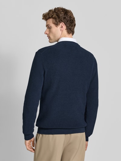 MCNEAL Strickpullover mit gerippten Abschlüssen Marine Melange 5