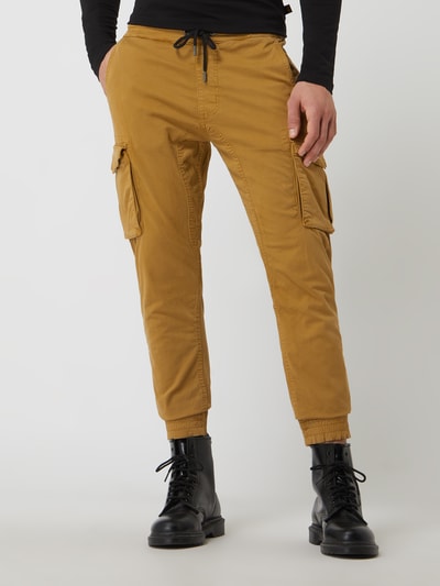 Alpha Industries Cargobroek met labeldetails, model 'Twill' Zand - 4