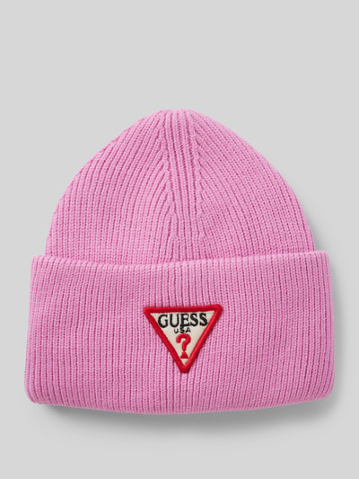 Guess Beanie mit Label-Stitching Pink 1