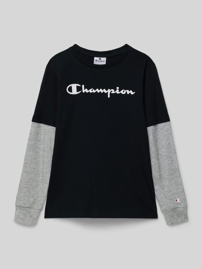 CHAMPION Shirt met lange mouwen en labelprints Zwart - 1