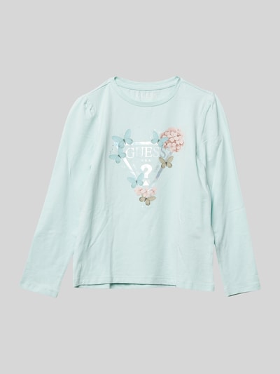 Guess Longsleeve mit Label-Print Bleu 1