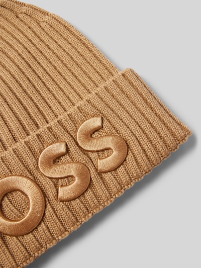 BOSS Beanie met labelstitching, model 'Lara' Camel - 2