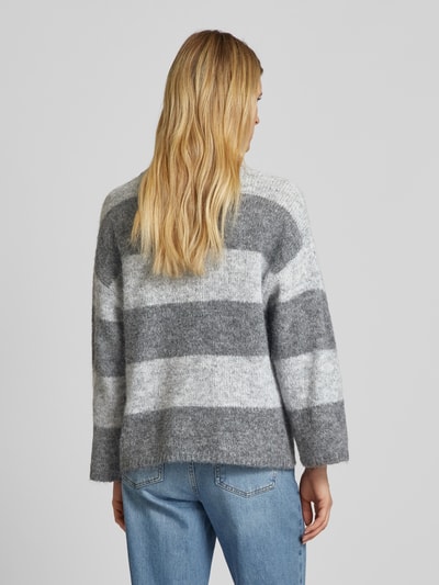 Noisy May Gebreide pullover met kimonomouwen, model 'SUTTON' Lichtgrijs gemêleerd - 5