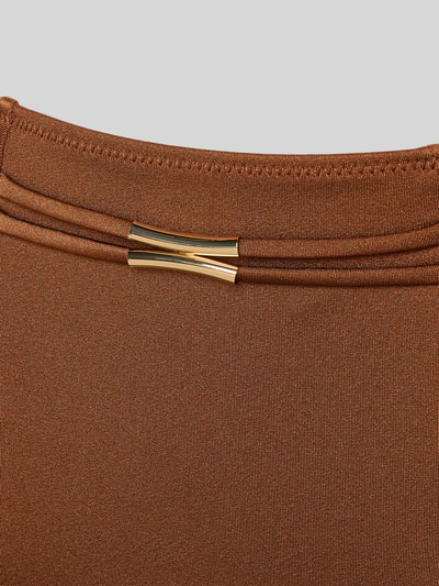 Produktfoto, Slim Fit Bikini-Hose mit Logo-Detail Modell 'Hello Sunset' von Marie Jo für Damen aus Elastischer-Material-Mix in Braun.