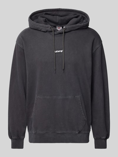 Levi's® Relaxed fit hoodie met labelstitching, model 'BABY TAB' Zwart - 2