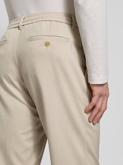 SELECTED HOMME Regular Tapered Fit Bundfaltenhose mit Tunnelzug Modell 'LEROY' Beige 3