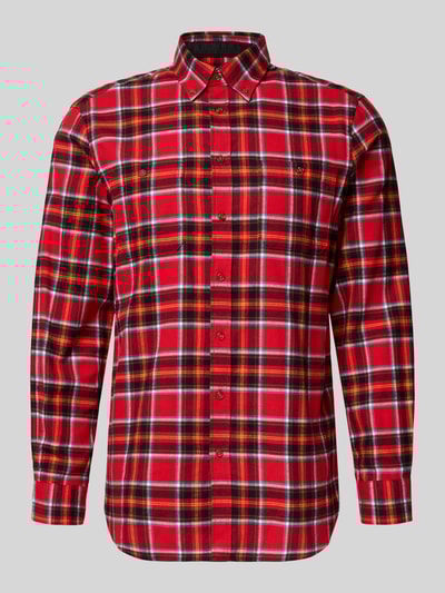 Christian Berg Men Regular Fit Freizeithemd mit Button-Down-Kragen Dunkelrot 2