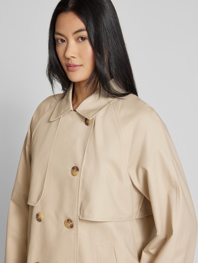 YAS Trenchcoat met strookzakken, model 'VENICE' Beige - 3