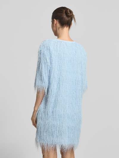 Cph Muse sukienka mini z frędzlami model 'FALLON' Jasnoniebieski 5