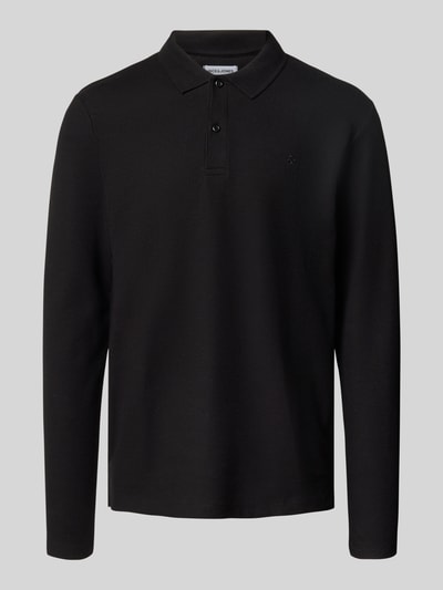 Jack & Jones Regular Fit Poloshirt mit Strukturmuster Modell 'AUSTIN' BLACK 2