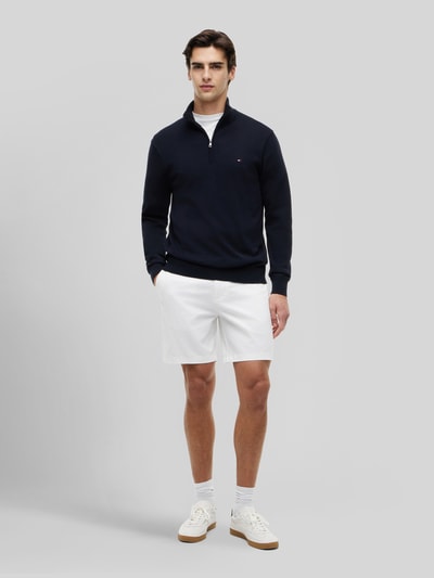 Tommy Hilfiger Regular Fit Troyer aus reiner Baumwolle Marine 1