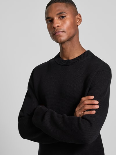 SELECTED HOMME Gebreide pullover met ribboorden, model 'DANE' Zwart - 3