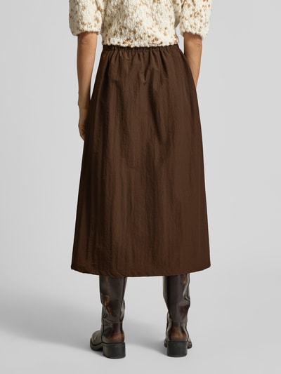 Smith and Soul Spódnica midi plisowana Czekoladowy 5