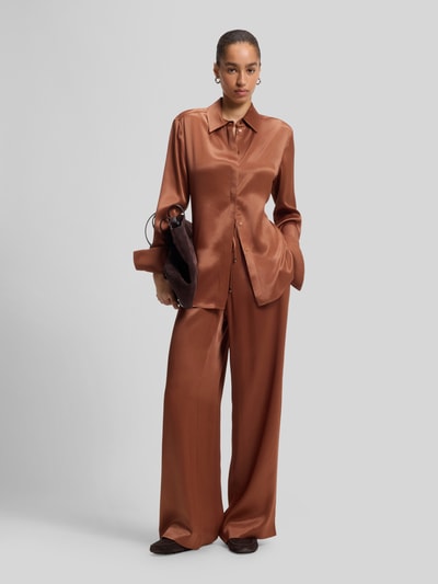 BOSS Regular Fit Bluse aus reiner Viskose Modell 'BERUTA2' Cognac 1
