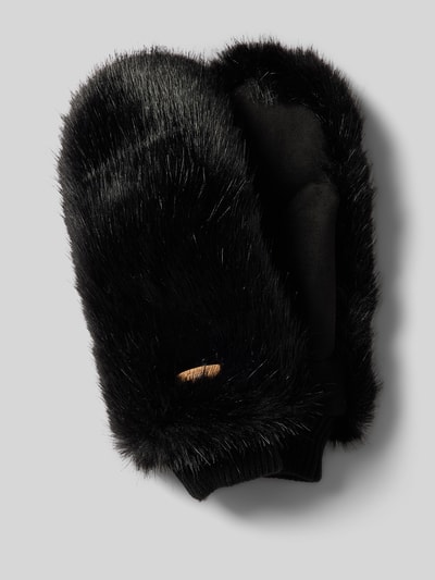 Barts Rękawiczki z detalem z logo model ‘Fur Mitts’ Czarny 1