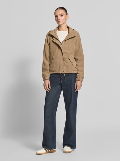 VERO MODA Regular Fit Blouson mit Strukturmuster Modell 'DEBRAZOA' Sand 1