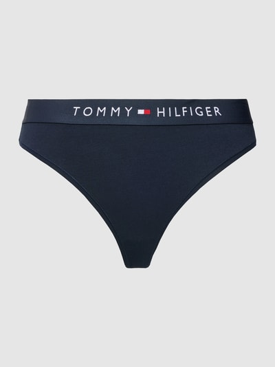 TOMMY HILFIGER Stringi z elastycznym pasem z logo Ciemnoniebieski 1