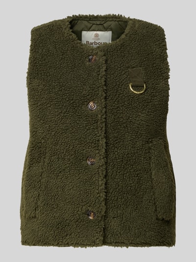 Barbour Regular Fit Weste in Fleece-Optik Oliv 1