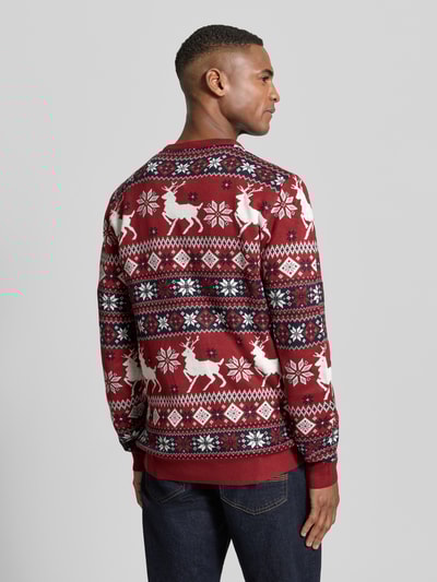 Lindbergh Strickpullover im Allover-Look Bordeaux 5