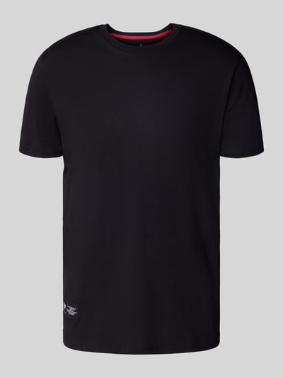 Alpha Industries T-Shirt mit Label-Details und Rundhalsausschnitt Black 2