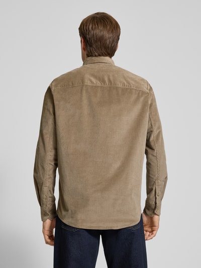 Drykorn Koszula casualowa o kroju regular fit ze sztruksu z kołnierzykiem typu button down Beżowy 5