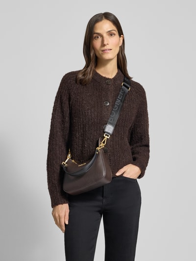 BOGNER Schoudertas met logodetail, model 'Odette' Donkerbruin - 1