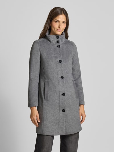 s.Oliver RED LABEL Slim fit lange jas met wol Lichtgrijs gemêleerd - 4