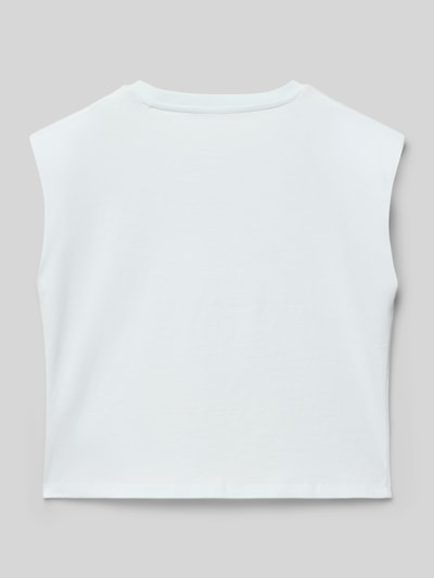 Productfoto, T-shirt met motiefprint en strass-steentjes van guess in wit, boxy fit van puur katoen, ruglengte maat 140: 43 cm