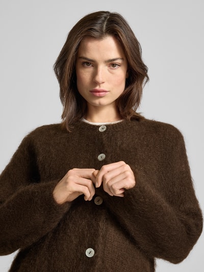 VILLA SOPHIE Strickjacke aus Mohair-Mix Modell 'AMANDA' Dunkelbraun 3