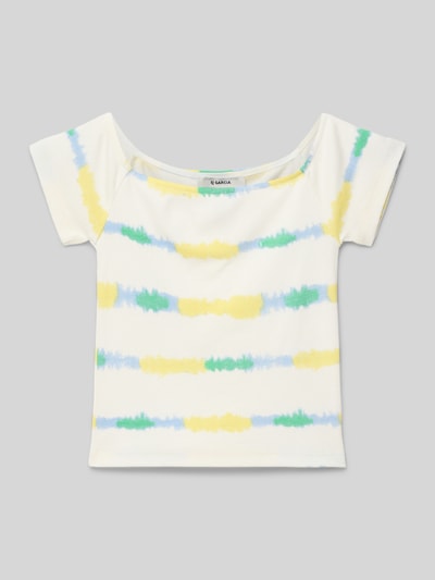Garcia T-Shirt mit U-Boot-Ausschnitt Weiss 1