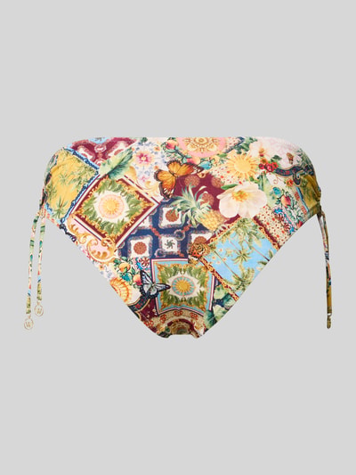 Productfoto, Bikinihose im Allover-Look Modell 'TREASURED TROVE' van WATERCULT, kleurrijke patronen, stretch, zijstrik, aansluitende pasvorm