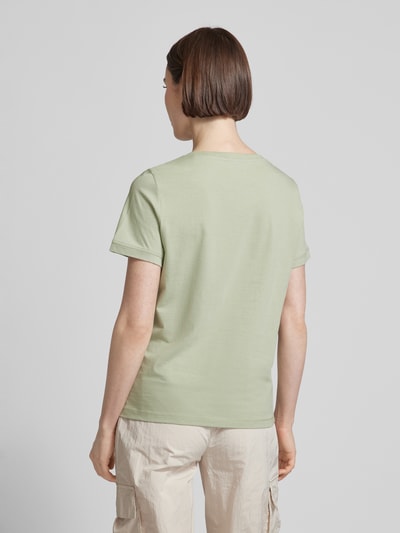 Tom Tailor T-shirt met labelstitching Rietgroen - 5