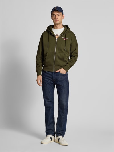Polo Ralph Lauren Sweatjacke mit Label-Stitching Oliv 1
