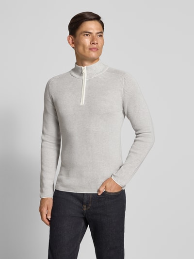 Cinque Gebreide pullover met geribde opstaande kraag, model 'FALCINO' Offwhite - 4