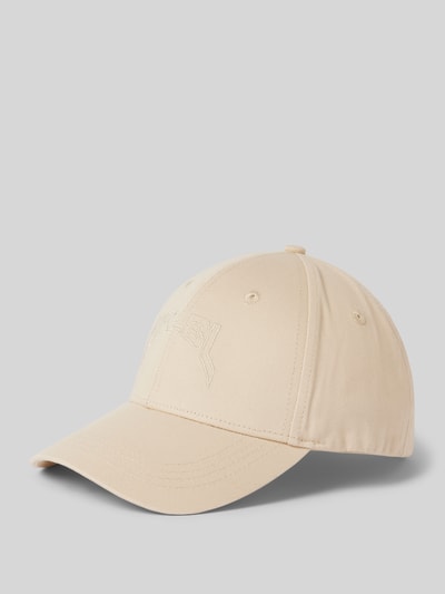 Karo Kauer Basecap mit Label-Stitching Beige 1