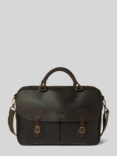 Barbour Laptoptasche aus gewachster Baumwolle Oliv 2